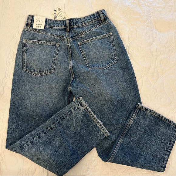 NWT Zara High Rise Ankle Length jeans button up fly size 8 - Picture 6 of 7